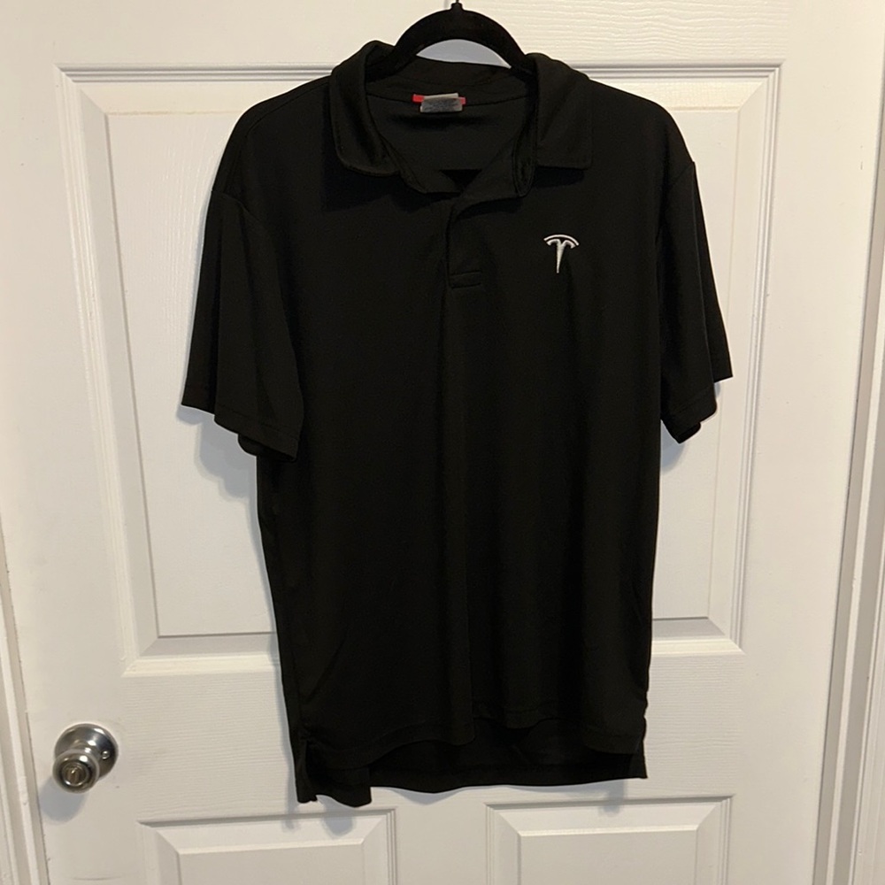 Tesla Men's Black Polo Shirt